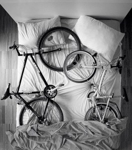 2 bikes in bed